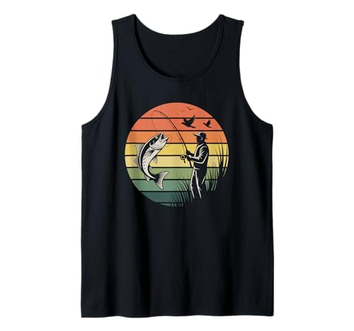 Retro Vintage Sunset Fishing Lover Fisher Design für Väter Männer Tank Top Retro Vintage Sunset Fishing Lover Fisher Design für Väter Männer Tank Top von Cool Fisherman Graphic Retirement Gift for Grandpa