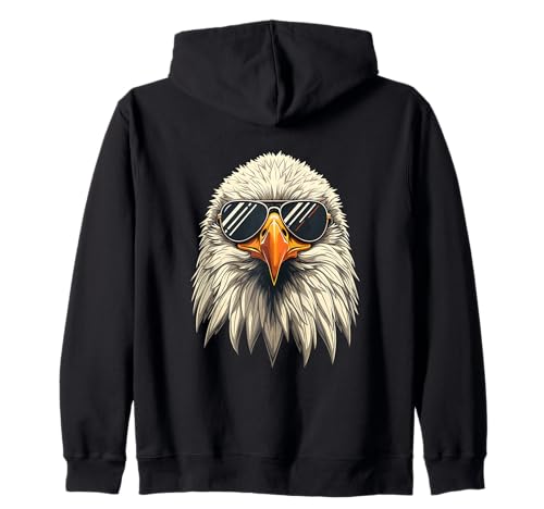 Cooler Weißkopfseeadler mit Sonnenbrille Damen Herren Kinder Kapuzenjacke von Cool Freedom Bald Eagle Design