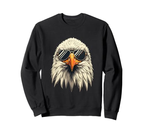 Cooler Weißkopfseeadler mit Sonnenbrille Damen Herren Kinder Sweatshirt von Cool Freedom Bald Eagle Design