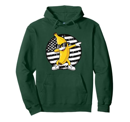 Dabbing Banana Retro Amerikanische Flagge Bananenliebhaber Kinder Jungen Pullover Hoodie Dabbing Banana Retro Amerikanische Flagge Bananenliebhaber Kinder Jungen Pullover Hoodie von Cool Funny Banana Squad Cartoon Fruit T-Shirt