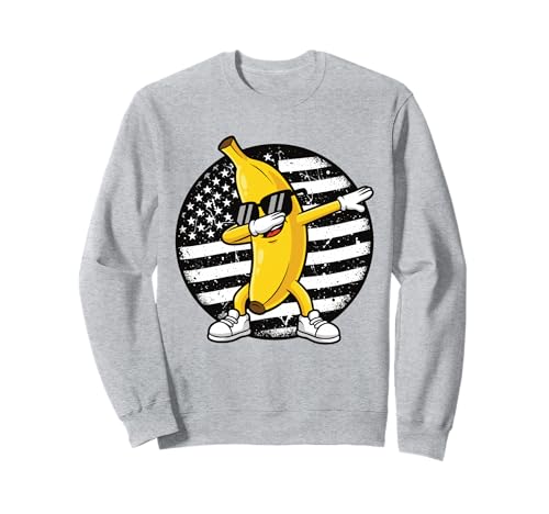 Dabbing Banana Retro Amerikanische Flagge Bananenliebhaber Kinder Jungen Sweatshirt Dabbing Banana Retro Amerikanische Flagge Bananenliebhaber Kinder Jungen Sweatshirt von Cool Funny Banana Squad Cartoon Fruit T-Shirt