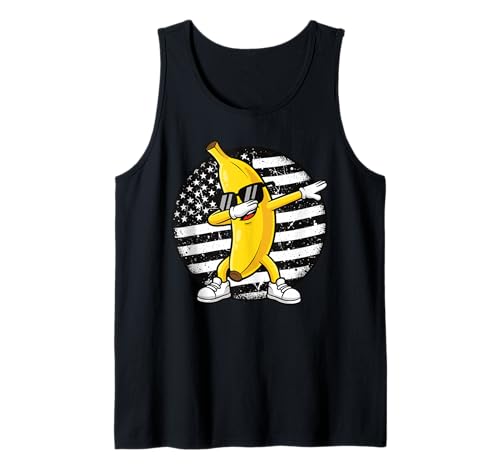 Dabbing Banana Retro Amerikanische Flagge Bananenliebhaber Kinder Jungen Tank Top Dabbing Banana Retro Amerikanische Flagge Bananenliebhaber Kinder Jungen Tank Top von Cool Funny Banana Squad Cartoon Fruit T-Shirt