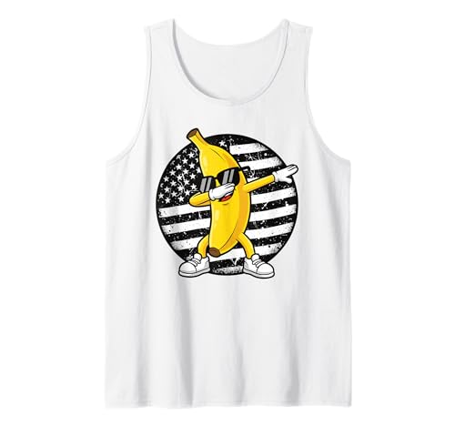Dabbing Banana Retro Amerikanische Flagge Bananenliebhaber Kinder Jungen Tank Top Dabbing Banana Retro Amerikanische Flagge Bananenliebhaber Kinder Jungen Tank Top von Cool Funny Banana Squad Cartoon Fruit T-Shirt