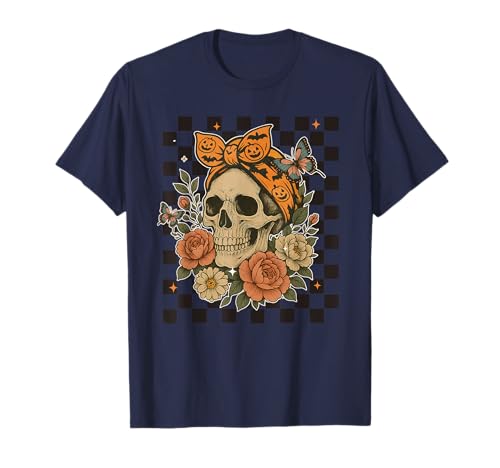 Skelett Frauen Schleife Kokette Kariert Floral Boho Halloween T-Shirt Skelett Frauen Schleife Kokette Kariert Floral Boho Halloween T-Shirt von Cool Funny Halloween Costume Creepy Aesthetic Idea
