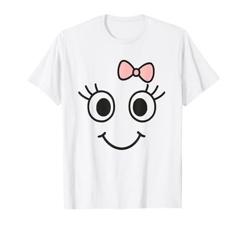 Süßes Geistergesicht mit Schleife Wimpern Halloween Mädchen T-Shirt von Cool Funny Halloween Cute Ghost With Bow