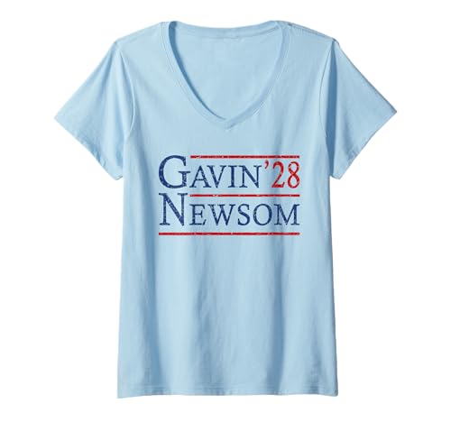 Damen Gavin Newsom Für den Präsidenten 2028, Cool Gavin'28 Newsom T-Shirt mit V-Ausschnitt Damen Gavin Newsom Für den Präsidenten 2028, Cool Gavin'28 Newsom T-Shirt mit V-Ausschnitt von Cool Gavin'28 Newsom Merch 2028
