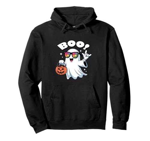 Rock Ghost Retro Halloween Kürbis Ghost Boo Halloween Kinder Pullover Hoodie von Cool Ghost Boo Halloween Kids Girls