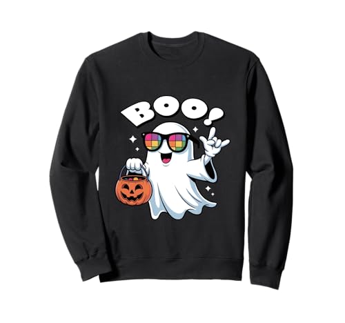 Rock Ghost Retro Halloween Kürbis Ghost Boo Halloween Kinder Sweatshirt Rock Ghost Retro Halloween Kürbis Ghost Boo Halloween Kinder Sweatshirt von Cool Ghost Boo Halloween Kids Girls