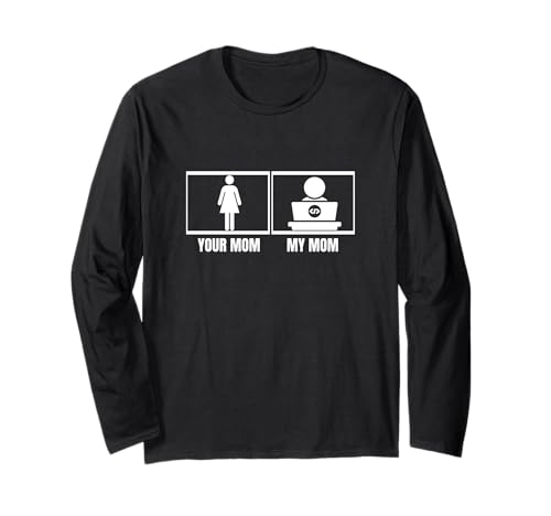 Coder Your Mom My Mama Tochter Sohn Lustiger Softwareentwickler Langarmshirt Coder Your Mom My Mama Tochter Sohn Lustiger Softwareentwickler Langarmshirt von Cool Gifts For Tech Nerds And Coder Gifts