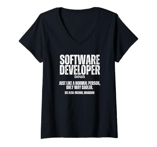 Damen Softwareentwickler Definition Programmierer Software Engineer T-Shirt mit V-Ausschnitt Damen Softwareentwickler Definition Programmierer Software Engineer T-Shirt mit V-Ausschnitt von Cool Gifts For Tech Nerds And Coder Gifts