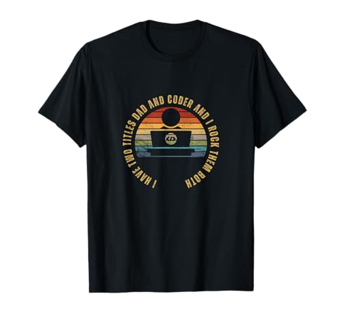 Programmer And Dad Proud Coder Funny Men Softwareentwickler T-Shirt von Cool Gifts For Tech Nerds And Coder Gifts
