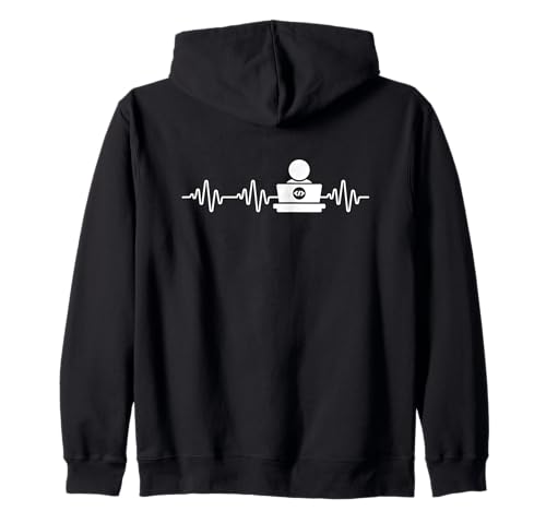 Software Engineer Heartbeat Men Coder Softwareentwickler Kapuzenjacke von Cool Gifts For Tech Nerds And Coder Gifts