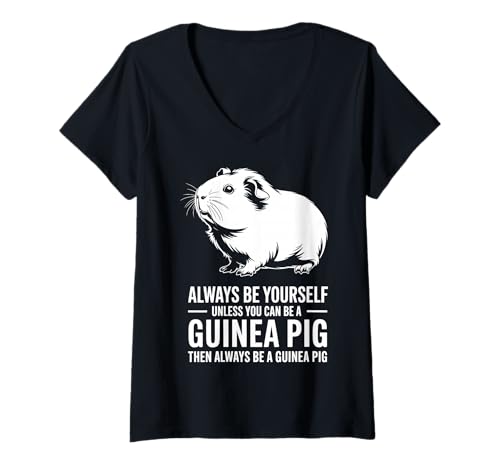 Damen Be A Guinea Pig Lustiges Meerschweinchen T-Shirt mit V-Ausschnitt Damen Be A Guinea Pig Lustiges Meerschweinchen T-Shirt mit V-Ausschnitt von Cool Guinea Pigs Fun Guinea Pig Design