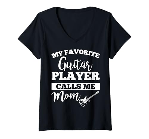 Damen Bekleidung für Gitarrenmütter — niedliches Design für Gitarrenspielerin und Mutter T-Shirt mit V-Ausschnitt von Cool Guitar Mom Quote Merch