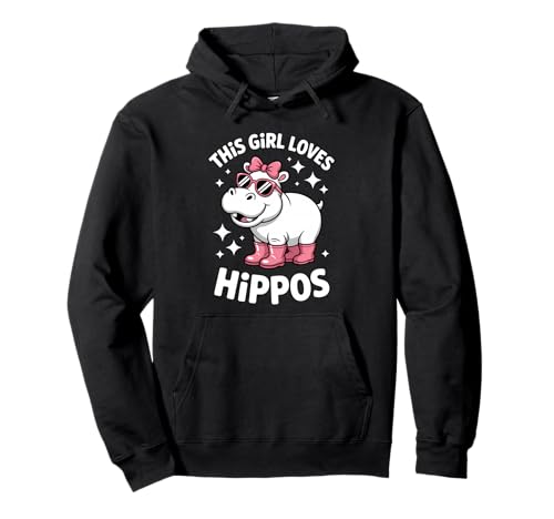 Dieses Mädchen liebt Nilpferde lustiges Nilpferd Pullover Hoodie von Cool Hippo Funny Hippopotamus Girl Design