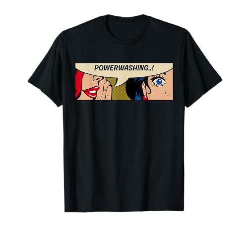 Cool Hobby - Leisure - Hobbies Stuff - Powerwashing - Frauen flüstern - Power Wash - Comic - T-Shirt - Schwarz - S - Unisex-Kinder von Cool Hobby - Leisure - Hobbies Stuff