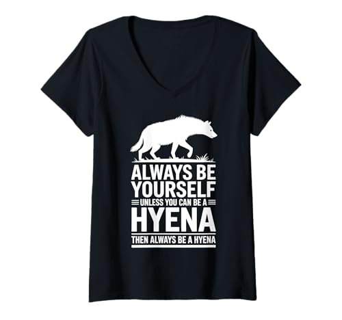 Damen Hyena Lustige Hyäne T-Shirt mit V-Ausschnitt Damen Hyena Lustige Hyäne T-Shirt mit V-Ausschnitt von Cool Hyenas Funny Hyena Design