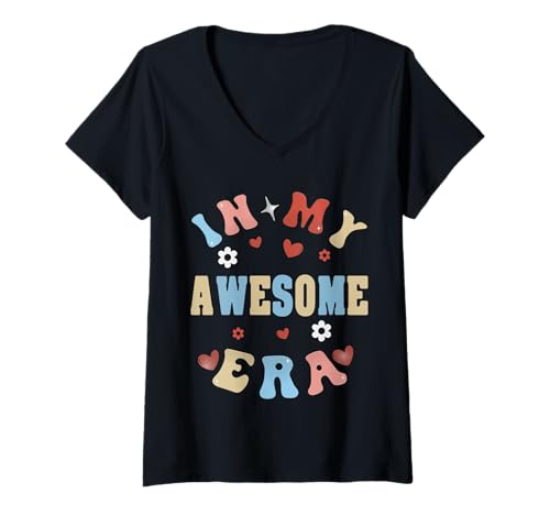Damen In meiner großartigen Ära T-Shirt mit V-Ausschnitt von Cool In My Awesome Era