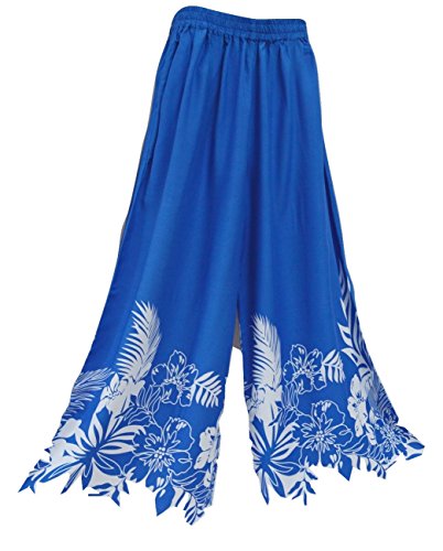 Kühle Kaftans Damen-Hosen Palazzo Weiche Weite Hose mit Gummizug Harem Wrap (Blue Batik) von Cool Kaftans Branded
