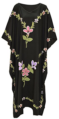 Cool Kaftans Kaftan-Kleid, lang, für Damen, Gr. 66 / 61 / 71 / 76 / 52 / 34 / 36 Gr. Einheitsgröße, Schwarz von Cool Kaftans