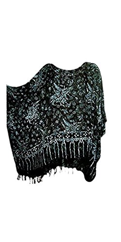 Cool Kaftans New Sarawak Soft Top Bluse Schwarz, Blau, Orange lila 14 16 18 20 2 2 24 26 28 30 Regen-Wald (Black schwarz) von Cool Kaftans