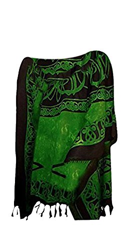 Cool Kaftans - Römische Tunika Damen Sommer Kaftan Oberteil Poncho Keltisches Shirt Strand Cool - Grün, XXL von Cool Kaftans