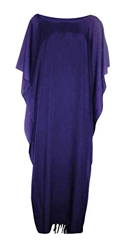 Coole Kaftane PLAIN Kaftan Kaftan Kleid Robe XXL Free Size Plus-Lush Ladies Beach Fringes Quasten Coole Kaftane, Lila, von Cool Kaftans