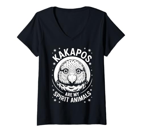 Damen Kakapos Spirit Animals Lustiger Kakapo T-Shirt mit V-Ausschnitt Damen Kakapos Spirit Animals Lustiger Kakapo T-Shirt mit V-Ausschnitt von Cool Kakapos Fun Kakapo Design