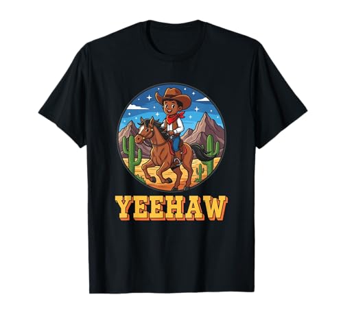 Yeehaw Afroamerikanisches Kind Rodeo Cowboy T-Shirt Yeehaw Afroamerikanisches Kind Rodeo Cowboy T-Shirt von Cool Kids Cowboy Rodeo Apparel