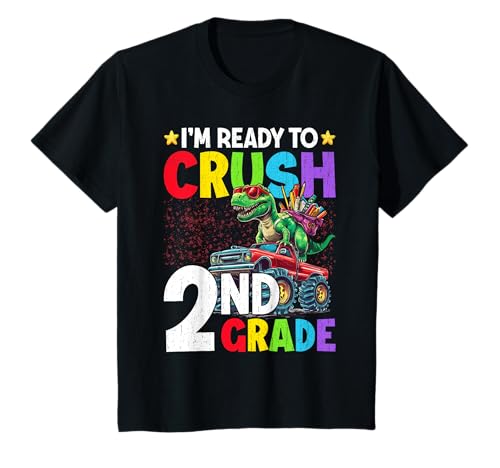 Kinder 2. Klasse Jungen Dinosaurier Schule T-Shirt Kinder 2. Klasse Jungen Dinosaurier Schule T-Shirt von Cool Kids Schule Outfit
