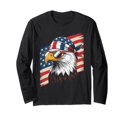 Lustiges Patriotisches Adler-Bandana, mexikanischer Stolz, USA, Damen, Herren Langarmshirt Lustiges Patriotisches Adler-Bandana, mexikanischer Stolz, USA, Damen, Herren Langarmshirt von Cool Latino Culture Mexican American Identity
