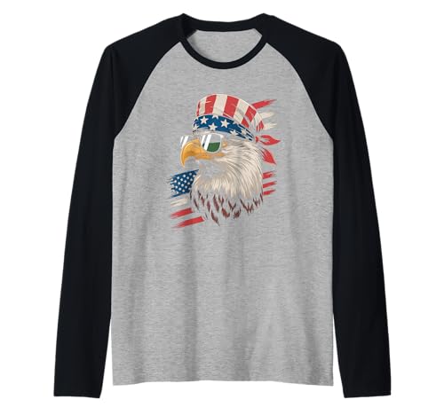 Lustiges Patriotisches Adler-Bandana, mexikanischer Stolz, USA, Damen, Herren Raglan Lustiges Patriotisches Adler-Bandana, mexikanischer Stolz, USA, Damen, Herren Raglan von Cool Latino Culture Mexican American Identity