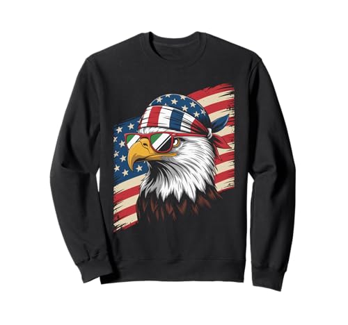 Lustiges Patriotisches Adler-Bandana, mexikanischer Stolz, USA, Damen, Herren Sweatshirt von Cool Latino Culture Mexican American Identity