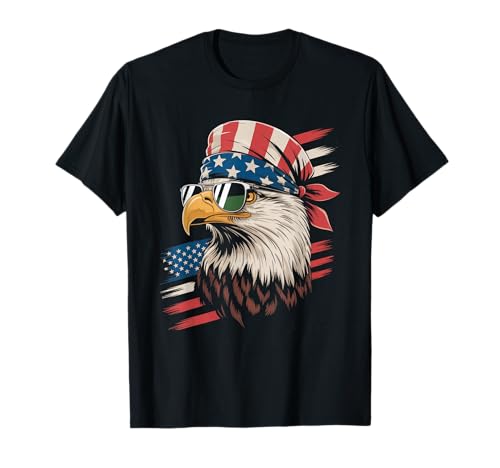 Lustiges Patriotisches Adler-Bandana, mexikanischer Stolz, USA, Damen, Herren T-Shirt von Cool Latino Culture Mexican American Identity