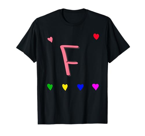 Buchstabe F Initiale Name Herzen mit Buchstabe f Monogramm Alphapet T-Shirt Buchstabe F Initiale Name Herzen mit Buchstabe f Monogramm Alphapet T-Shirt von Cool Letter F Initial Name f letter Monogram cute