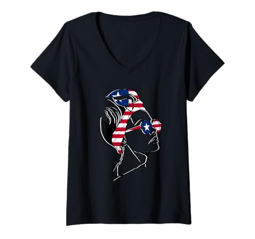Damen Liberianische Frau Kopftuch Liberian Roots Liberia Flag T-Shirt mit V-Ausschnitt Damen Liberianische Frau Kopftuch Liberian Roots Liberia Flag T-Shirt mit V-Ausschnitt von Cool Liberian Roots Liberia