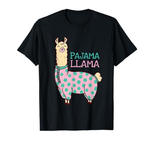 Pyjama Lama Niedlicher Lama Pyjama Alpaka Kinder Frauen Mädchen T-Shirt Pyjama Lama Niedlicher Lama Pyjama Alpaka Kinder Frauen Mädchen T-Shirt von Cool Llama lovers Pyjama day