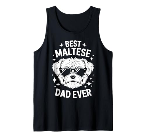 Herren Malteser Papa Lustiger Malteser Tank Top von Cool Maltese Funny Maltese Dad Designs