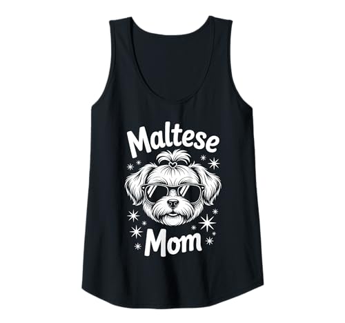 Damen Malteser Mama Lustig Malteser Tank Top von Cool Maltese Funny Maltese Mom Design
