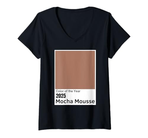 Damen Color of The Year 2025 Mocha Mousse T-Shirt mit V-Ausschnitt Damen Color of The Year 2025 Mocha Mousse T-Shirt mit V-Ausschnitt von Cool Mocha Mousse Color Tee