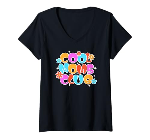 Damen Cool Moms Club Design – Coole Mama Spruch Outfit T-Shirt mit V-Ausschnitt Damen Cool Moms Club Design – Coole Mama Spruch Outfit T-Shirt mit V-Ausschnitt von Cool Moms Club Design Coole Mama Sprüche Outfit