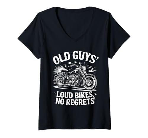 Damen Rentner Biker Opa Motorradfahrer Lustiger Biker Spruch T-Shirt mit V-Ausschnitt Damen Rentner Biker Opa Motorradfahrer Lustiger Biker Spruch T-Shirt mit V-Ausschnitt von Cool Motorcyclist Biker Graphic