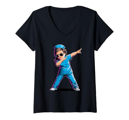 Damen Dab Dance Krankenschwester Cool Krankenschwester Praktiker Krankenschwestern Dabbing T-Shirt mit V-Ausschnitt Damen Dab Dance Krankenschwester Cool Krankenschwester Praktiker Krankenschwestern Dabbing T-Shirt mit V-Ausschnitt von Cool Nurse Apparel for the Passionate Healthcare