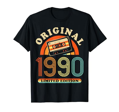 34.Geburtstag Original Männer Frauen Vintage Jahrgang 1990 T-Shirt von Cool Original Jahrgang Geschenke Geburtstag 2024