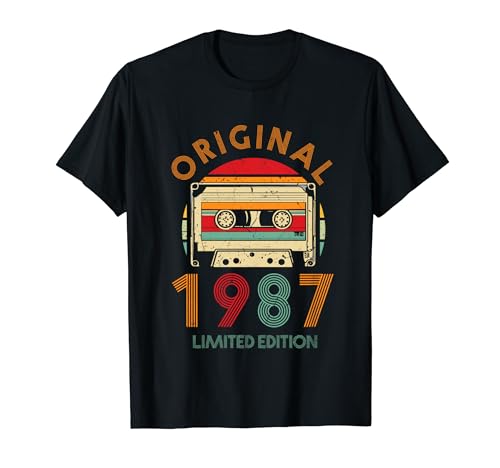 37.Geburtstag Original Männer Frauen Vintage Jahrgang 1987 T-Shirt von Cool Original Jahrgang Geschenke Geburtstag 2024