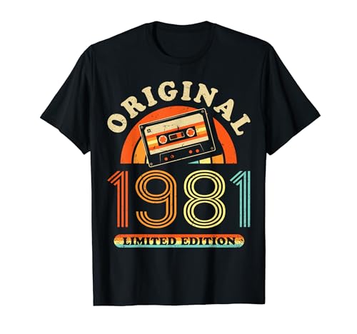 43.Geburtstag Original Männer Frauen Vintage Jahrgang 1981 T-Shirt von Cool Original Jahrgang Geschenke Geburtstag 2024