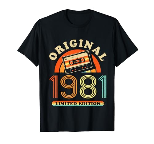 43.Geburtstag Original Männer Frauen Vintage Jahrgang 1981 T-Shirt von Cool Original Jahrgang Geschenke Geburtstag 2024