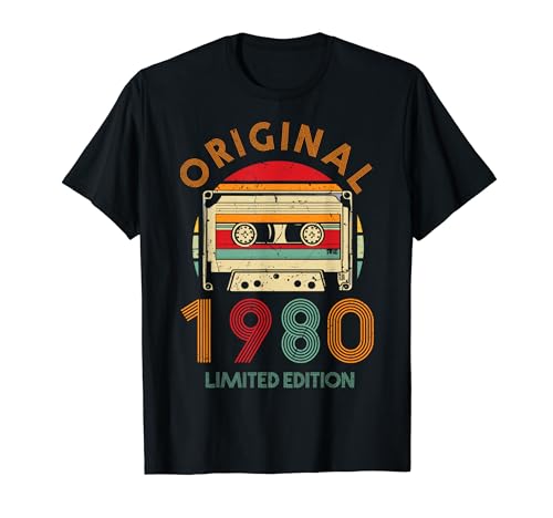 44.Geburtstag Original Männer Frauen Vintage Jahrgang 1980 T-Shirt von Cool Original Jahrgang Geschenke Geburtstag 2024