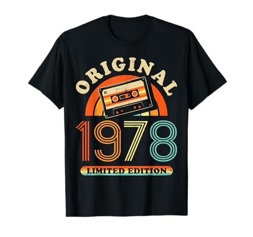 46.Geburtstag Original Männer Frauen Vintage Jahrgang 1978 T-Shirt von Cool Original Jahrgang Geschenke Geburtstag 2024