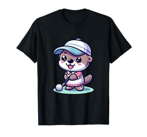 Süße Mädchen Otter Golfer Golfsport Club T-Shirt von Cool Otter Golf Golfer Golfing Sports Gifts